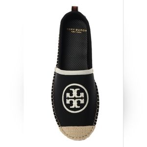 Tory Burch Water Espadrille Neoprene Style 73076 Black/Ivory Size 9